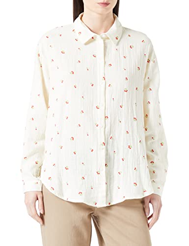 JdY Damska koszula Jdytheis L/S Loose Shirt WVN Noos, Cloud Dancer/Aop:Cherry, XL