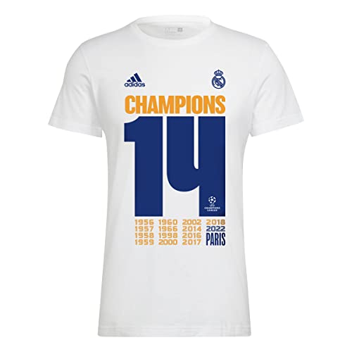 Real Madrid Rm UCL Champ M T-shirt męski, biały, XL, biały, XL