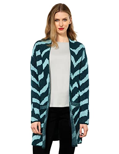 Street One Damski długi kardigan, niebieski (Deep Teal Blue), 42