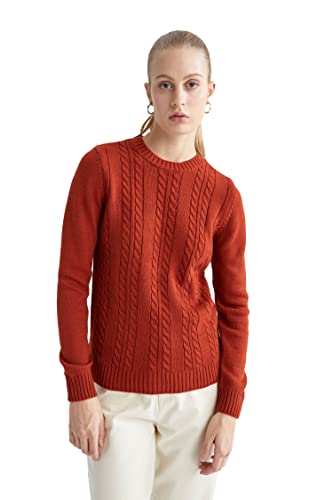 DeFacto Sweter normalny krój dla kobiet – sweter z golfem na topy damski (TARIN-551-13, XXL), tarçin-551-13, XXL