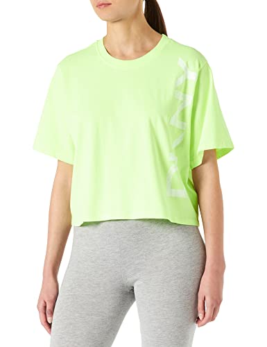 DKNY Damska koszulka sportowa z krótkim rękawem z logo Crackle, Zest, 36