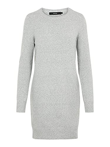 VERO MODA Damska sukienka z dzianiny VMDoffy mini sukienka z dzianiny, Light Grey Melange, XXL