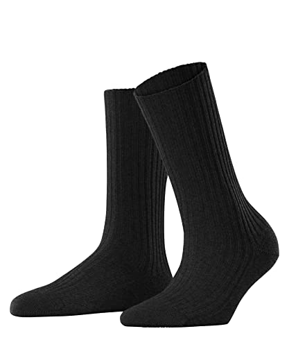 FALKE Kobiety Skarpety Cosy Wool Boot W SO Wełna jednokolorowe 1 Sztuka, Szary (Anthracite Melange 3089), 35-38
