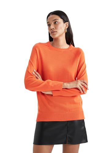 DeFacto Damski sweter Tricot, pomarańczowy, XS