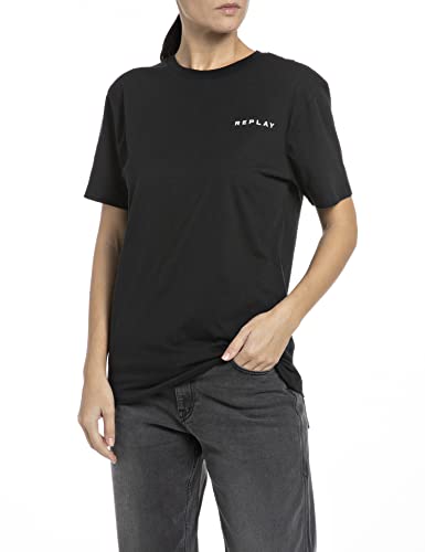 Replay Koszulka damska W3647B.000.22660, czarna, S