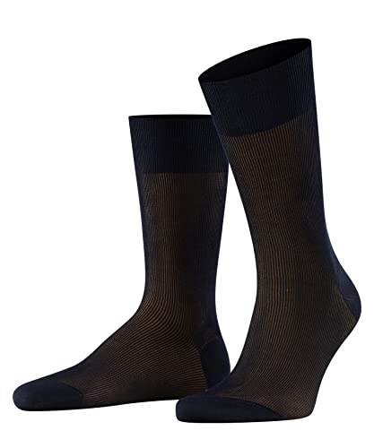 FALKE Mężczyźni Skarpety Fine Shadow M SO Bawełna z wzorem 1 Para, Niebieski (Dark Navy 6374), 39-40