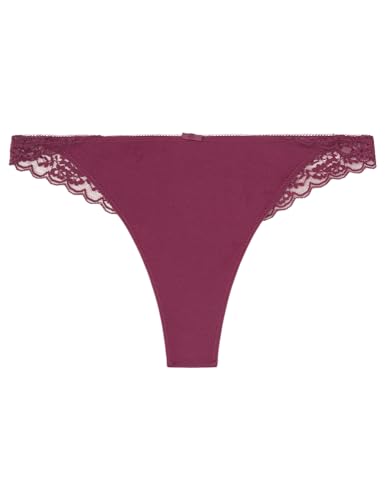 Women'secret Stringi Mikrofibra Koronka Granat, Różowy, M