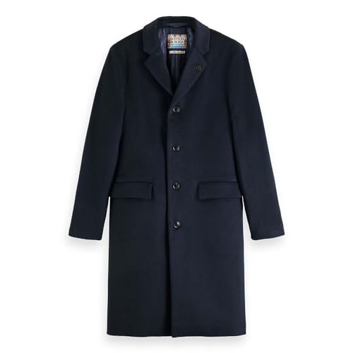 Scotch & Soda Męski płaszcz wełniany Classic Wool Blend Overcoat, Night 0002, S