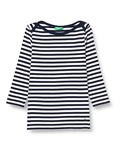 United Colors of Benetton Damska koszulka z krótkim rękawem, Niebieski wzór w paski 616, XS