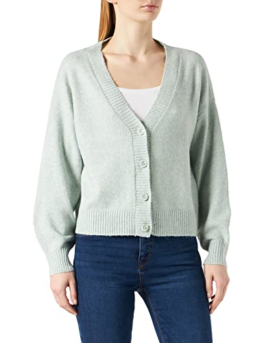 Vero Moda Damski kardigan Vmdoffy Ls z dekoltem w serek Ganoos sweter, Jadeit/szczegóły: melanż, S