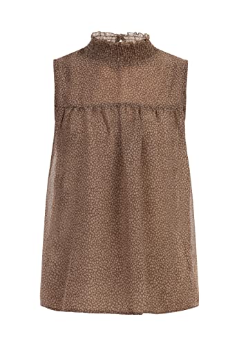DreiMaster Vintage Bluzka damska abrel 37326335, brązowa wełna biała, XL, Brązowy, wełniany biały, XL