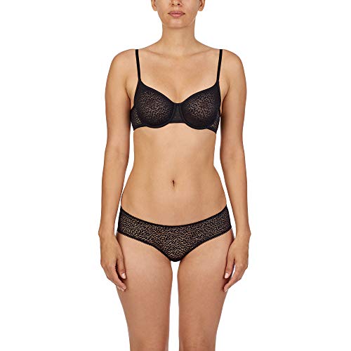 DKNY Damski nowoczesny biustonosz koronkowy bez podszewki, Czarny, 85C