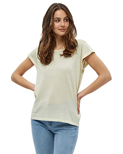Minus Damska koszulka z dzianiny Carlina, cytrynowy Sorbet Lurex, S