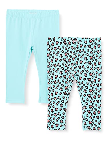 Lemon Beret Małe dziewczynki Legginsy dziewczęce - Zestaw 2 szt, Wielokolorowy (Aqua Sky), 98