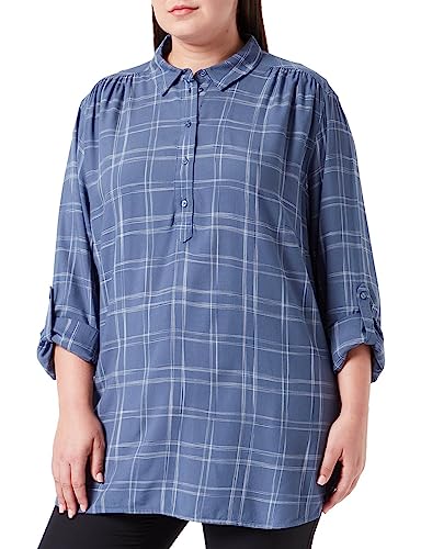 TOM TAILOR Damski Bluzka w kratkę plus size 1034691, 30305 - Woven Big Blue Grid Check, 46