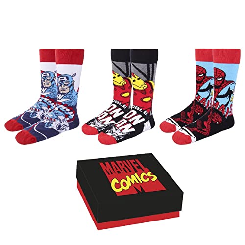 CERDÁ LIFE'S LITTLE MOMENTS Calcetines Algodón de Licencia Oficial Pack 3 skarpety bawełniane, oficjalna licencja Marvel, wielokolorowe, 36
