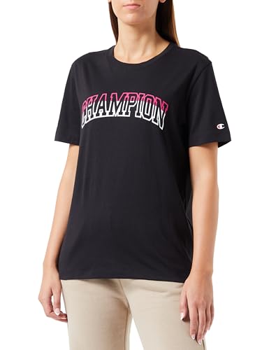 Champion Legacy Color Punch W-Light Cotton Jersey S-s Regular Crewneck Koszulka damska, Czarny, L