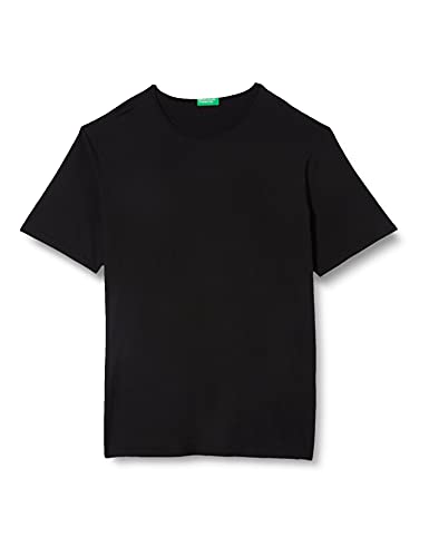 United Colors of Benetton Męski T-shirt 3je1j19a5, czarny 100, rozmiar L