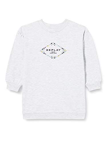 Replay Dziewczęca sukienka dziecięca, M06 szary melanż, 8 Lata