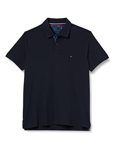 Tommy Hilfiger Męska koszulka polo z nadrukiem pod kołnierzem, Pustynne niebo, XS