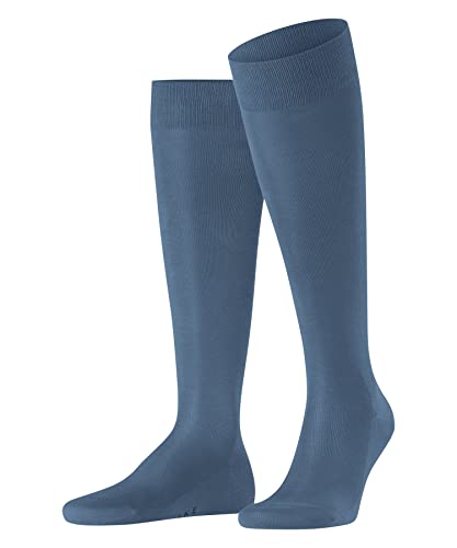 FALKE Mężczyźni Podkolanówki Tiago M KH Organiczna Bawełna długie jednokolorowe 1 Para, Niebieski (Deep Sea 6501), 41-42