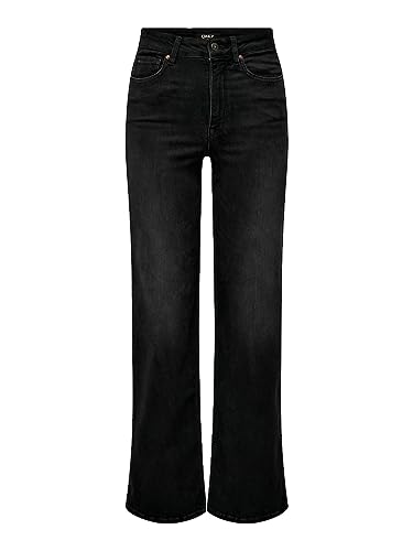 Bestseller A/S Damskie spodnie dżinsowe ONLMADISON Blush HW Wide DNM CRO099 NOOS, Washed Black, M/32, Washed Black, (M) W / 32L