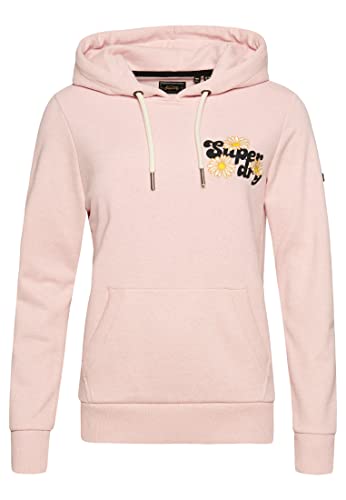 Superdry Vintage Floral Scripted Hood Bluza damska, Somon Pink Marl, 42