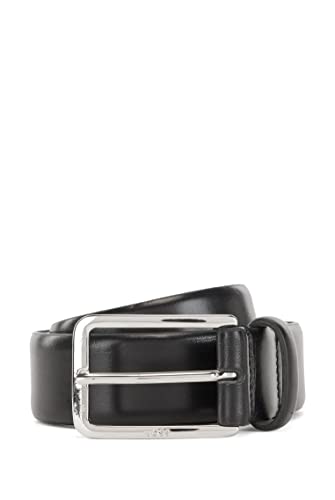BOSS Męski pasek Calis-TL Sz35 Włoski skórzany z polerowaną metalową klamrą, Ciemny niebieski 401, 110