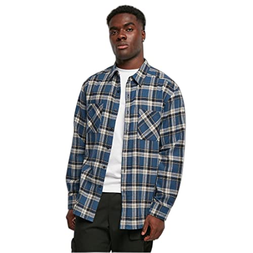Urban Classics Lake Check Shirt Koszula męska, Wielobarwny (Darkblue/Whitesand), S