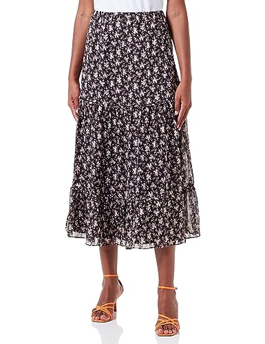 TILDEN Damska spódnica maxi 37230925, czarna wełna biała, M, czarny wełniany biały, M