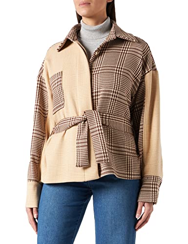 IPEKYOL Damska kurtka z paskiem Crowbar Pattern, brązowy, 36