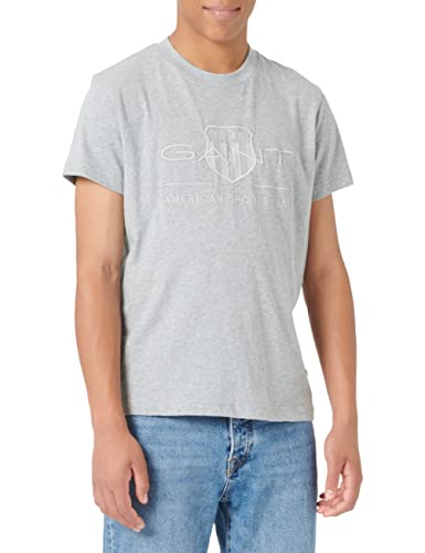 GANT T-shirt męski, szary melanż, S