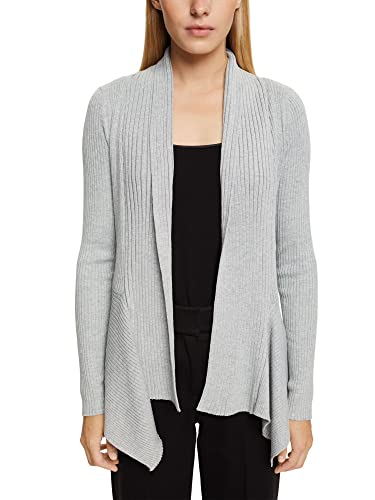 ESPRIT Damski kardigan z dzianiny, jasnoszary, S