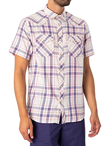 Wrangler Męska koszula westernowa, biała (Worn White), średnia, Worn White, M