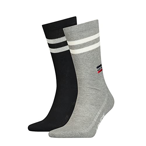 Levi's Skarpety sportowe w paski, uniseks, szary/czarny, 39 EU