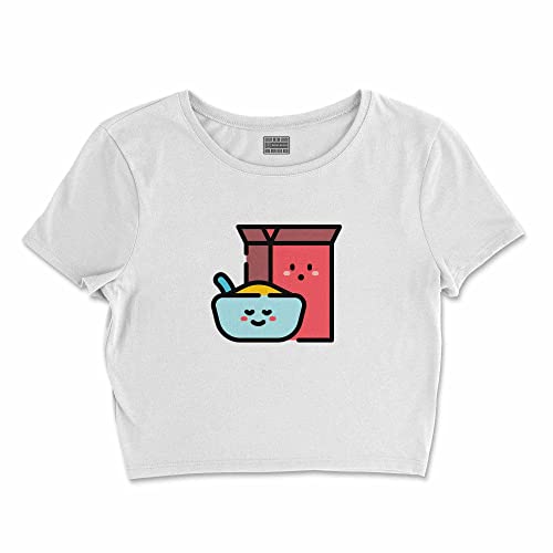 Bona Basics, Koszulka damska z nadrukiem cyfrowym,%100 bawełna, biała, casualowa, topy damskie, rozmiar: M, biały, M Krótki