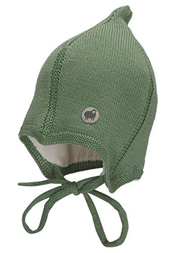 Sterntaler Strickmütze Pur Wolle Zipfli Czapka Unisex-Bimbi, zielony, 43