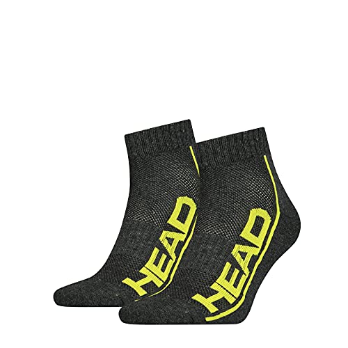 HEAD Unisex HEAD__PLACEHOLDER_BRAND_1__ Unisex Performance Quarter Socks (2 sztuki) skarpety tenisowe, Szary Combo, 35