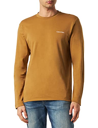 Calvin Klein Koszulka męska z mikrologo, Karmel, S