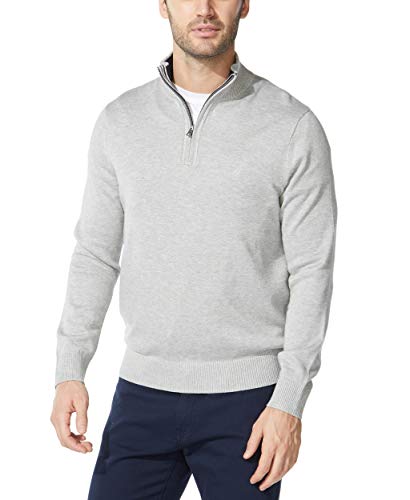 Nautica Sweter męski z zamkiem 1/4, wrzos szary, XL