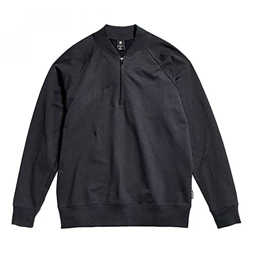 G-STAR RAW Męski t-shirt z zamkiem błyskawicznym Men's Bombeweeter Half Zip, czarny (Caviar D136-D301), XXL