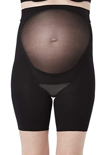 Spanx Damski top modelujący Power Mama Maternity Mid-Tigh Shaper, beżowy (Black 000), 36 (rozmiar producenta: A=S), beżowy (Black 000), 36