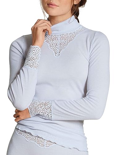CALIDA Damska koszulka Silky Wool Glam, Arctic Ice, standardowa