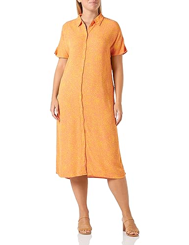 VERO MODA Sukienka damska VMMENNY SS Calf Shirt Dress WVN GA, Ge Peach/Aop: melin, S
