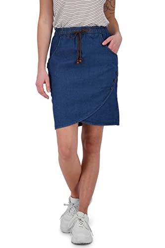 Alife and Kickin damska spódnica LucyAK DNM A letnia spódnica o wyglądzie owijanej, ciemny denim, L