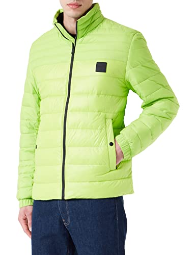 BOSS Męska kurtka pikowana Oden z logo silikonowym, Bright Green329, 56