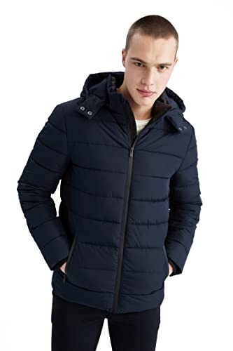 DeFacto Płaszcz męski do odzieży rekreacyjnej - DeFacto płaszcz męski do odzieży wierzchniej (granatowy, XXL), grantowy, XXL