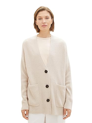 TOM TAILOR Damski kardigan z kieszeniami, 32398-Clouds Grey Melange, L