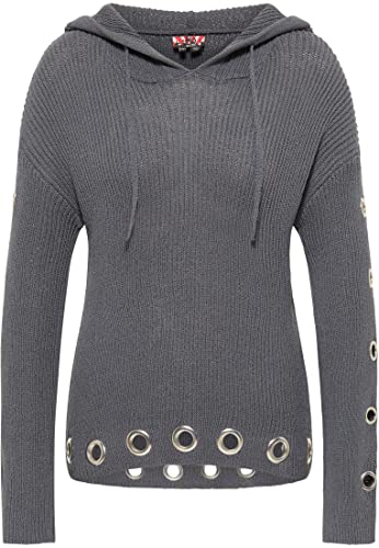 myMo ROCKS Damski sweter z kapturem Rovic, antracytowy, M/L, antracytowy, M-L