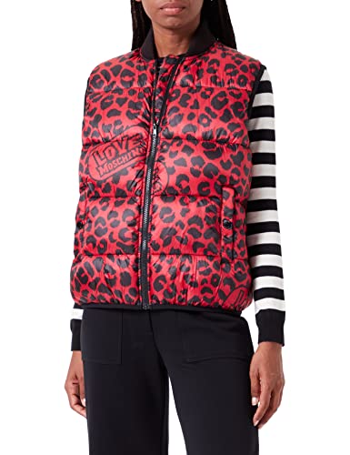 Love Moschino Damska kamizelka Technical, czerwony czarny (Red Black), 40